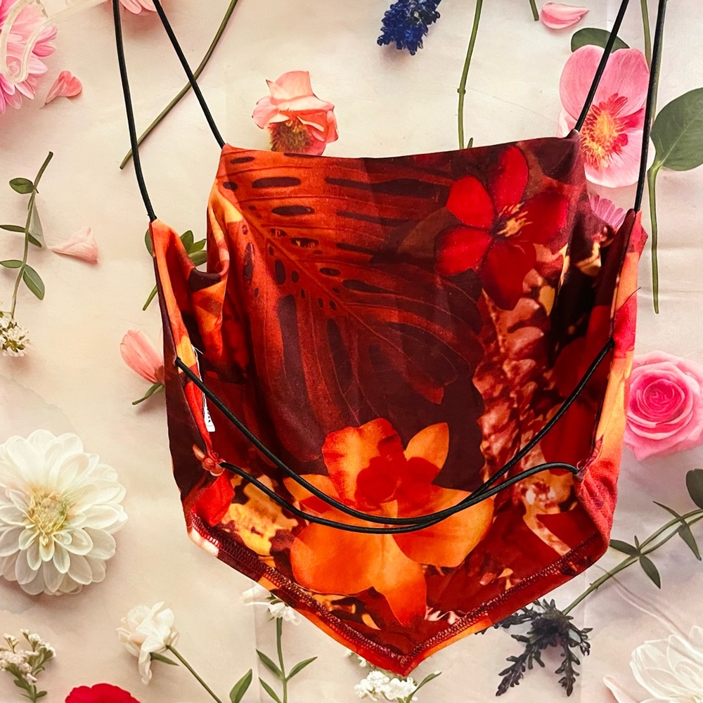 Vintage 90’s Y2K Floral Print Backless Clubbing Cami Top
